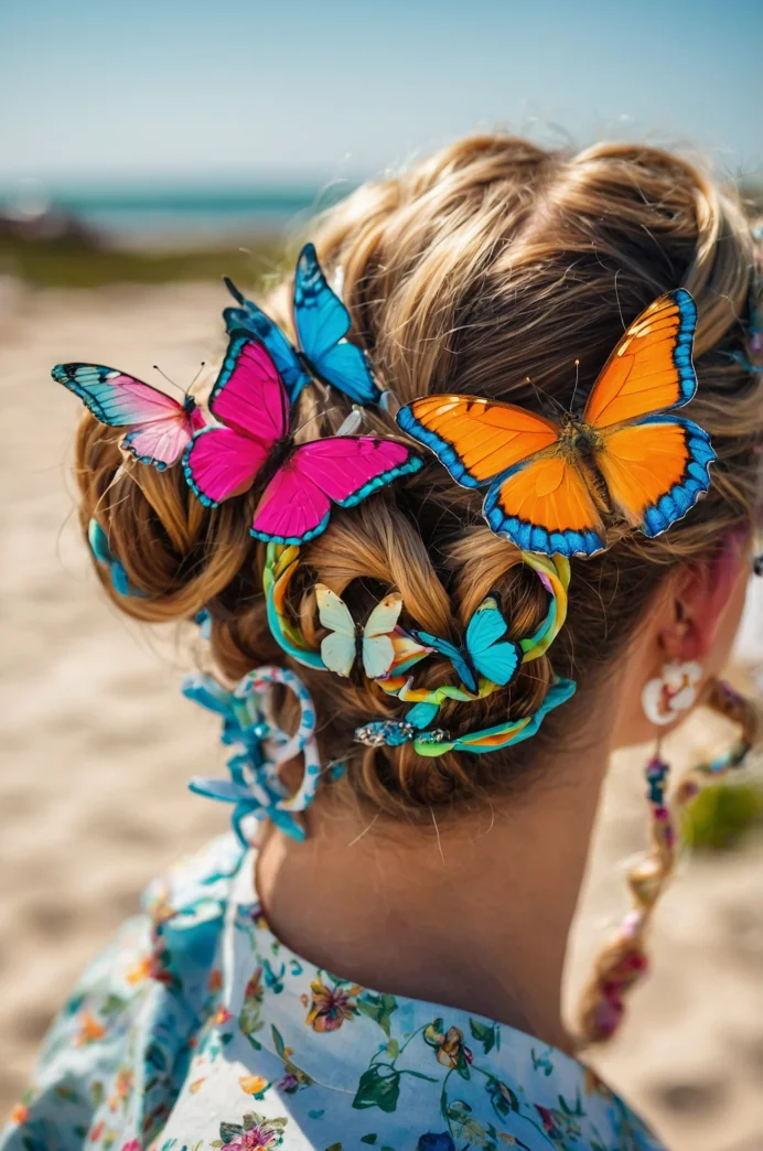 Space Buns with Butterfly Clips