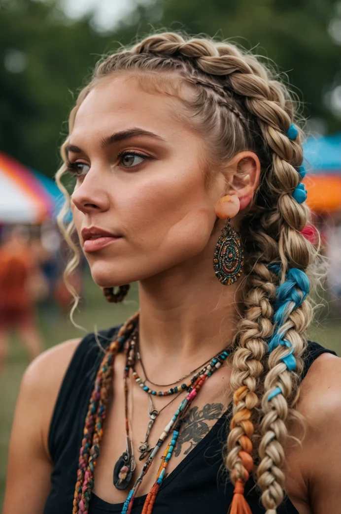 Curly Dutch Braids