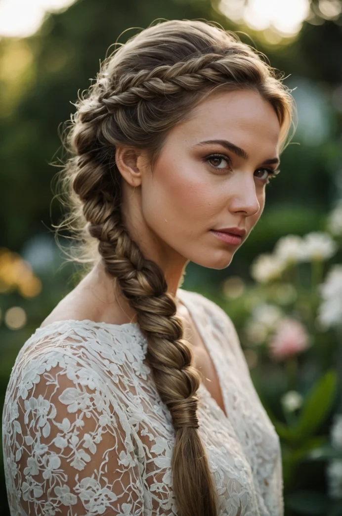 Fishtail Braid with Loose Ends