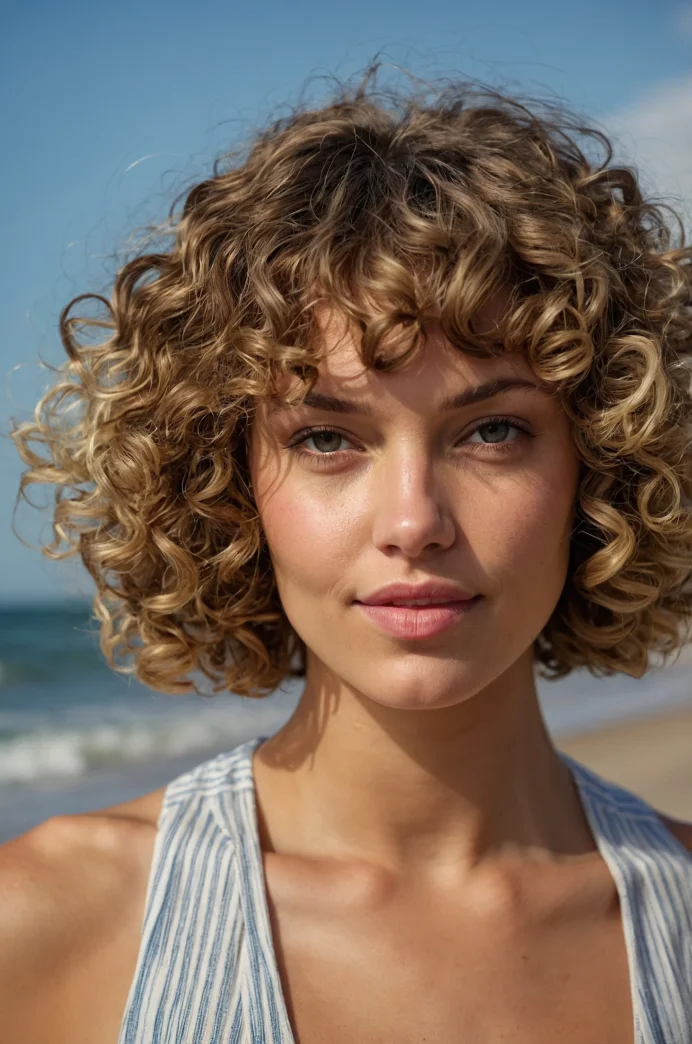 Curly Bob with Curly Fringe