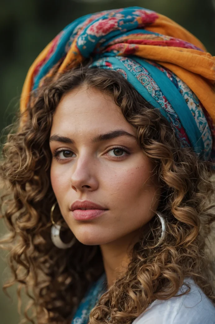Curly Headscarf Style