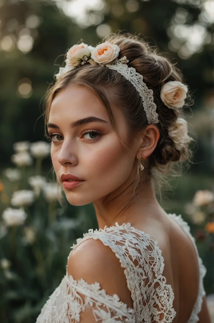 Low Space Buns with Lace Details