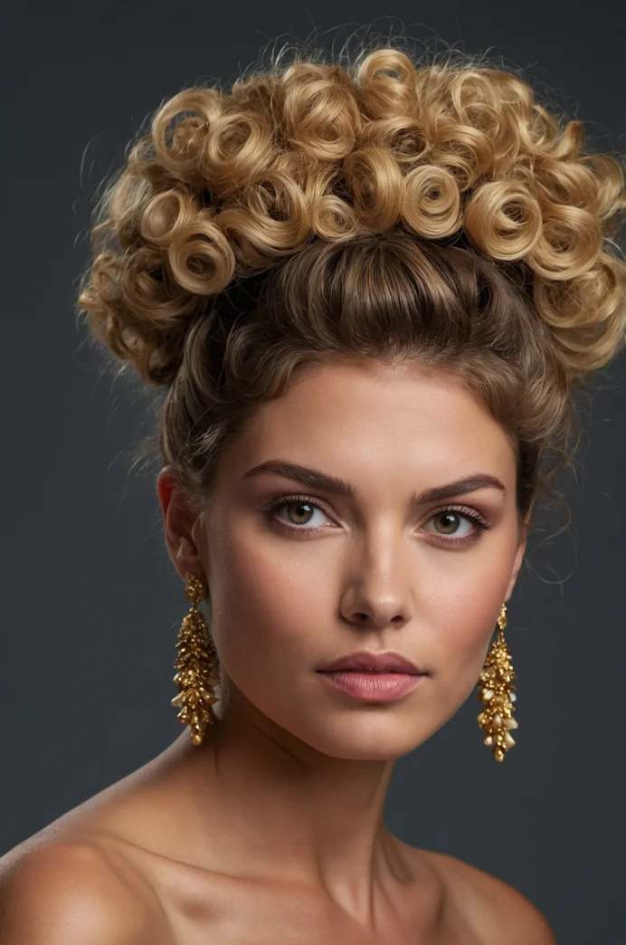 Curly Pineapple Updo