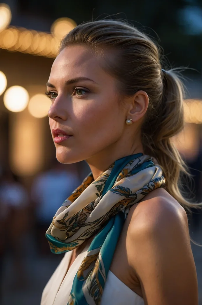 Ponytail with a Silk Scarf