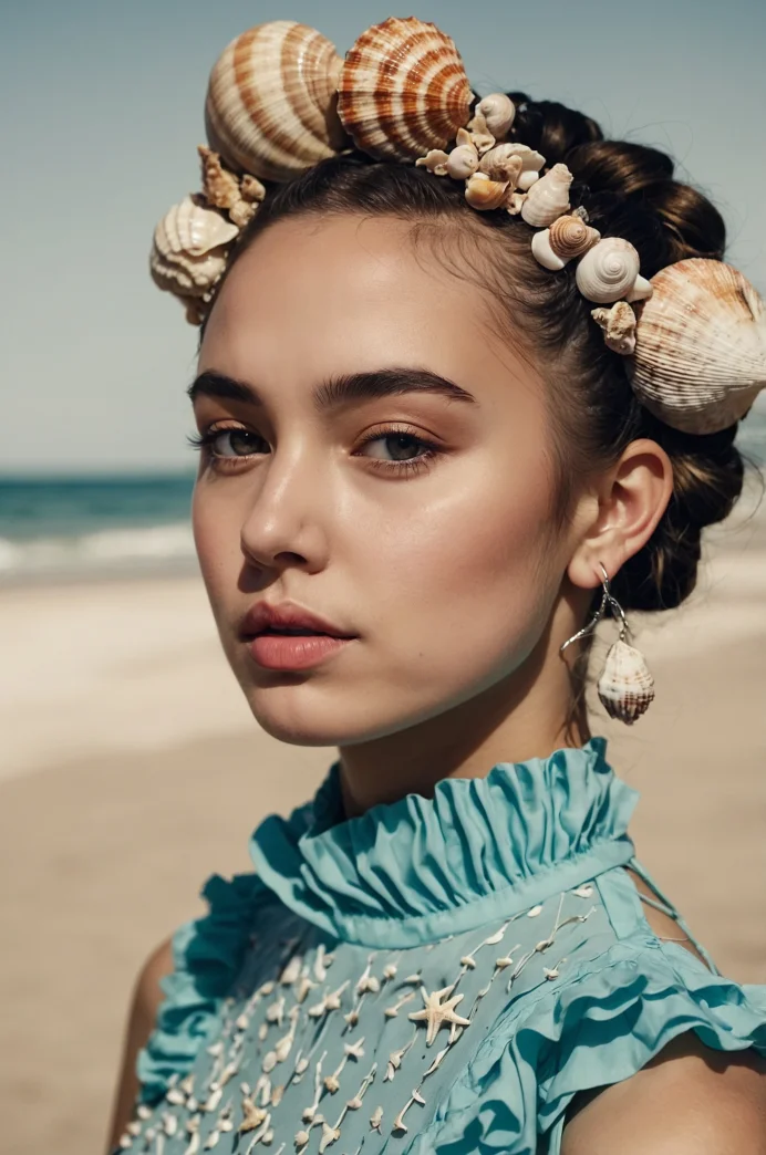 Space Buns with Seashell Accents