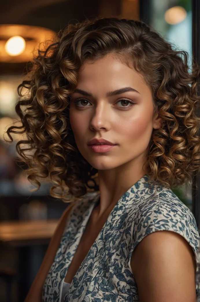 Curly Side Swept Style