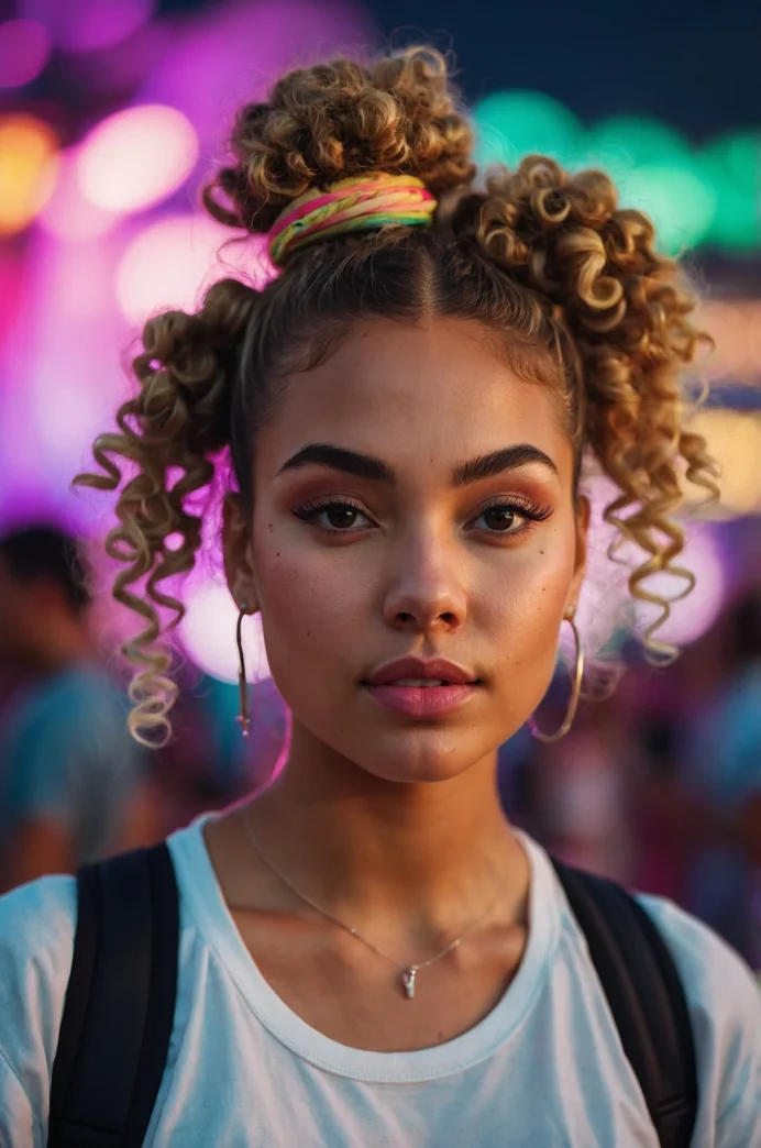 Curly Space Buns