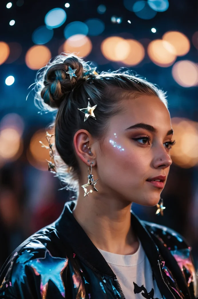 Space Buns with Star Clips