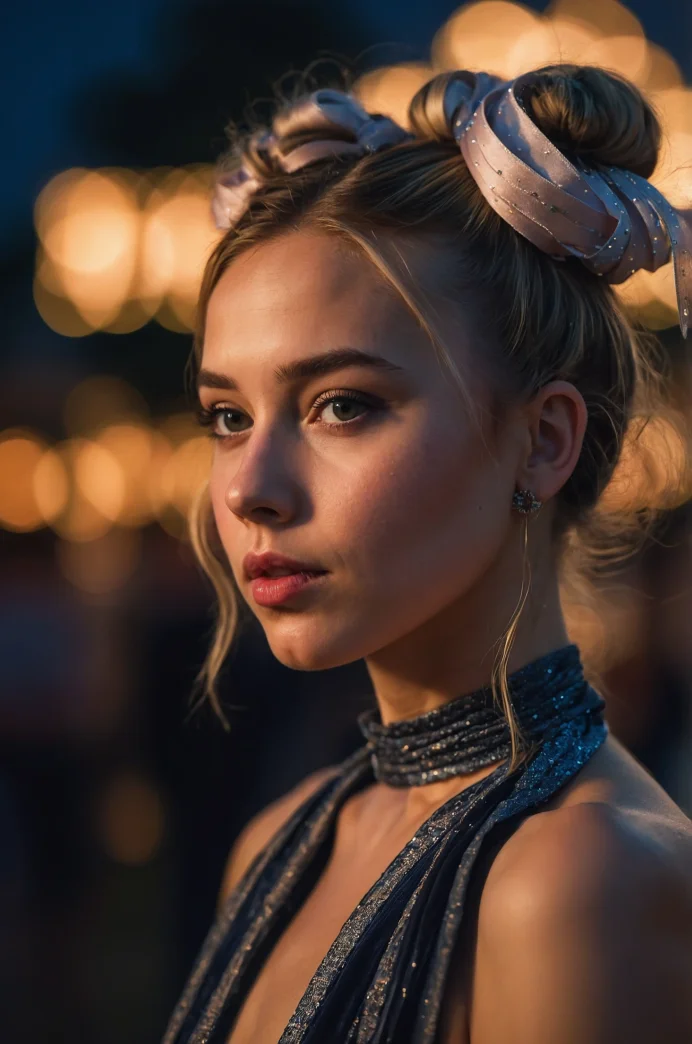 Space Buns with Velvet Ribbons