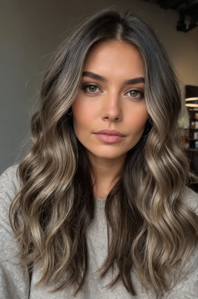 Ashy Mushroom Brown Balayage