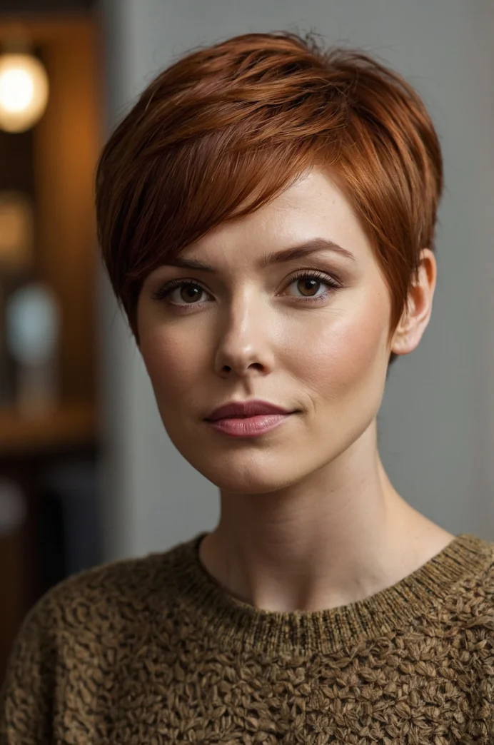 The Auburn Pixie with a Subtle, Cleaned-Up Undercut