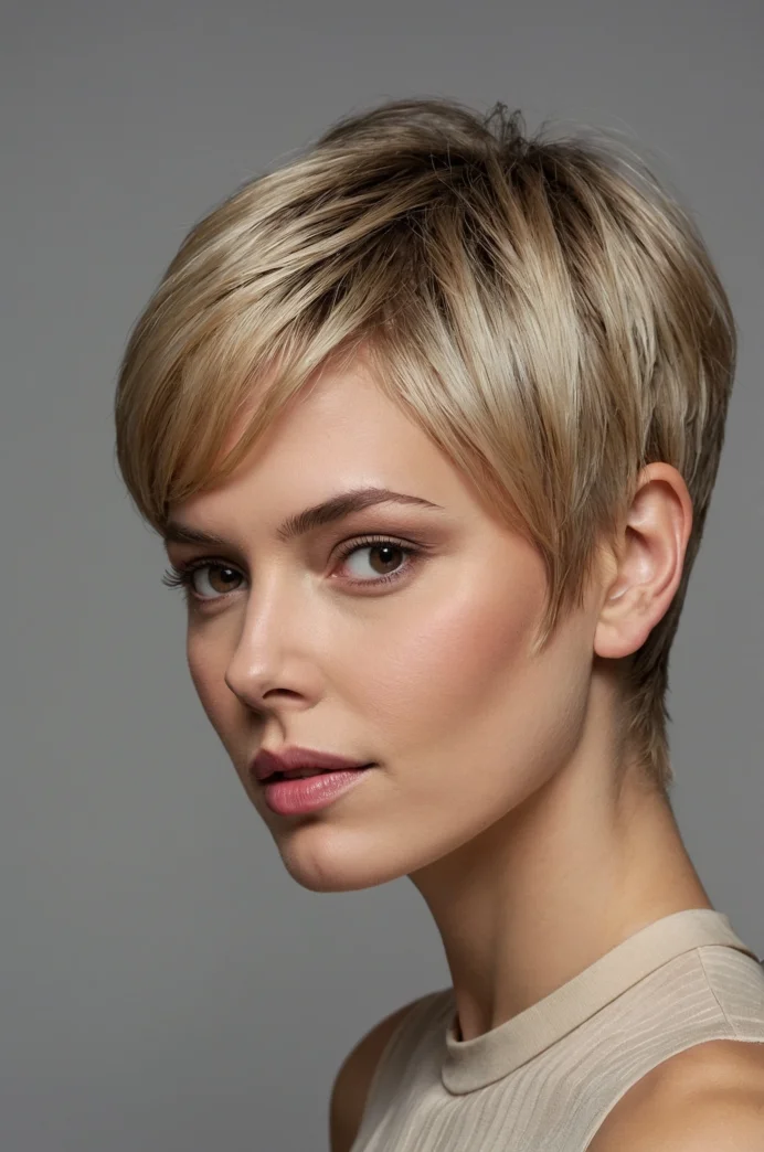 The Beige Blonde Tapered Pixie