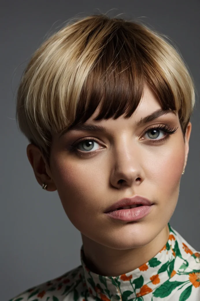 The Bowl-Cut Pixie with a Disconnected Undercut