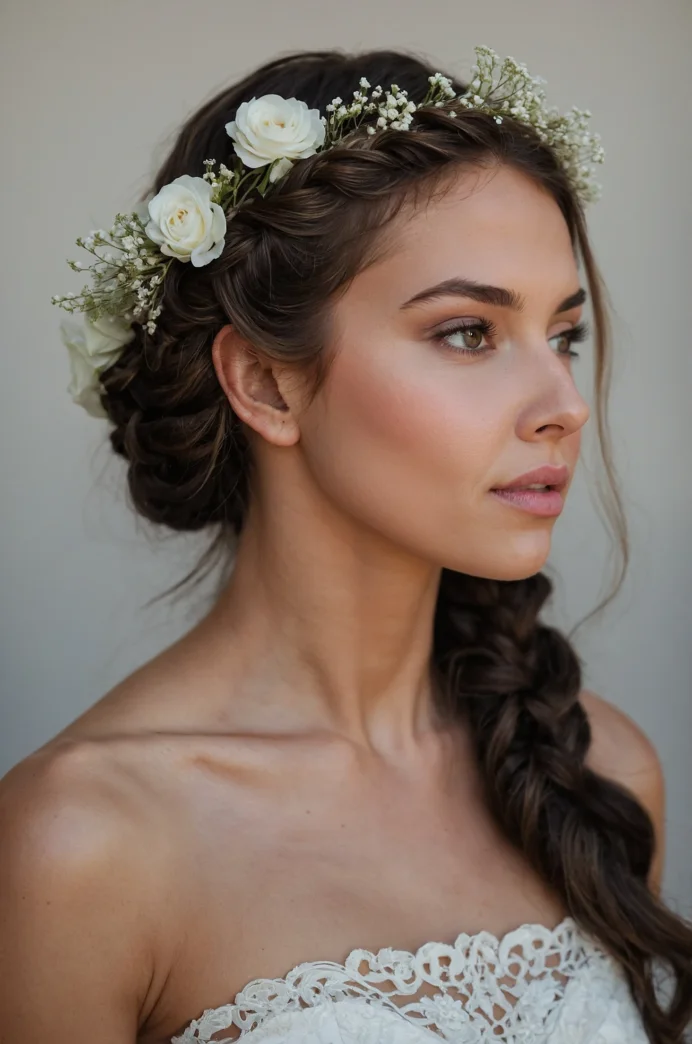 The Braided Halo with Loose Curls