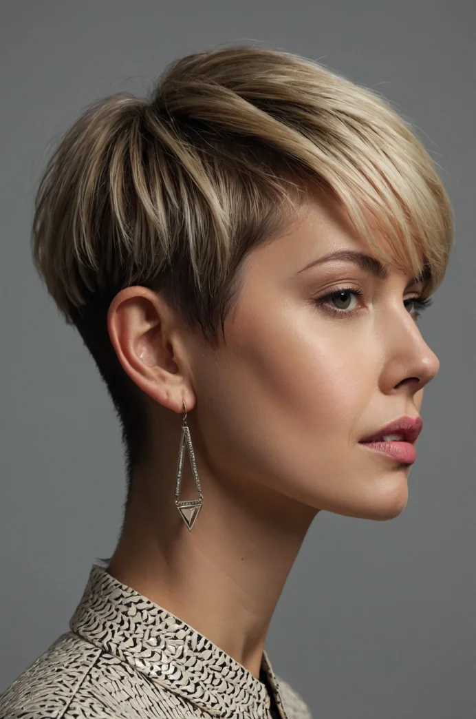The Brunette Pixie with a Triangle Nape Undercut