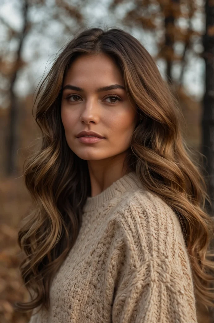 Caramel Swirl Balayage on Long Waves