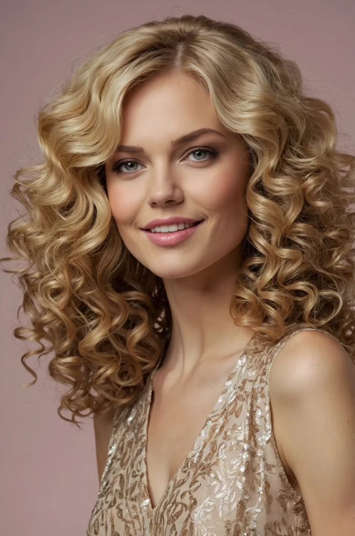 The Champagne Blonde Curly Pixie
