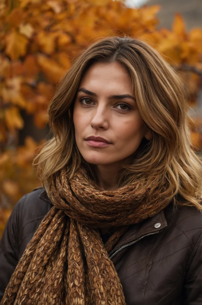 Deep Chestnut and Honey Balayage on a Textured Lob