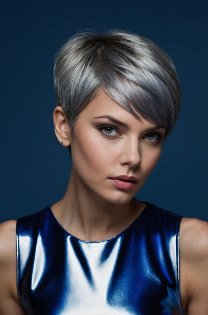 The Cobalt Blue Sleek Pixie