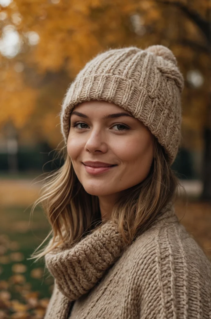 Curtain Fringe with a Cozy Beanie