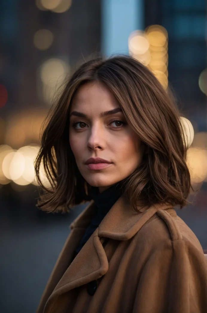 Curtain Fringe on a Dark Brunette Cut