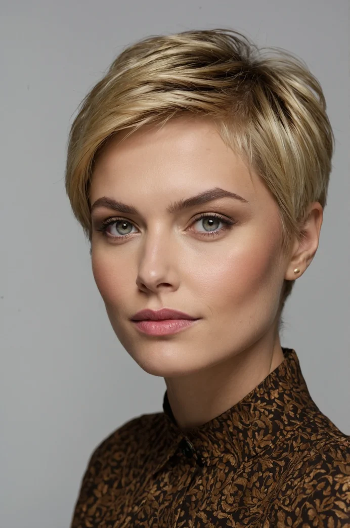 The Deeply Parted Textured Pixie