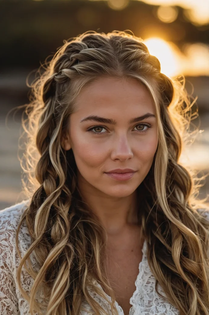 The Dutch Braid Half-Up with Loose Waves