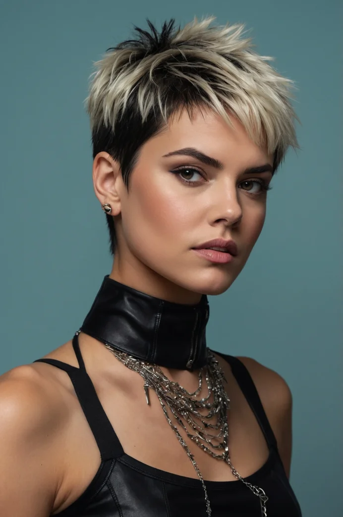 The Frosted Tips Spiky Black Pixie