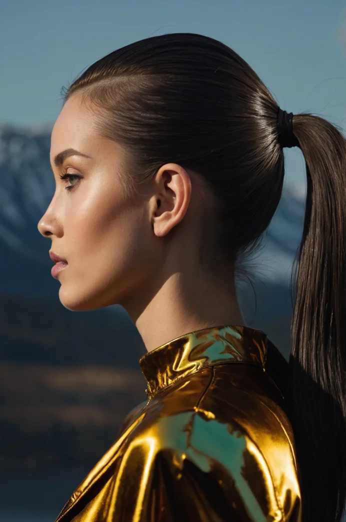 "Glass Hair" Finish Ponytail