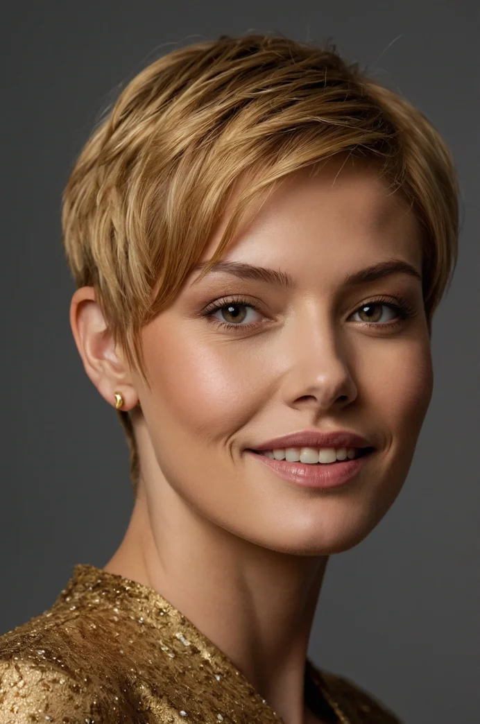 The Golden Blonde Polished Pixie