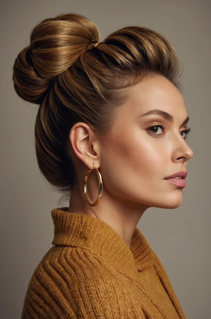 Golden Brown Top Knot