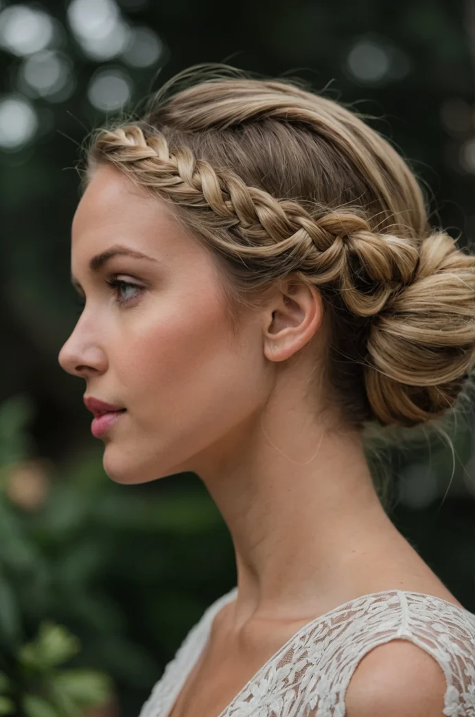 The Half-Up Fishtail into a Bun