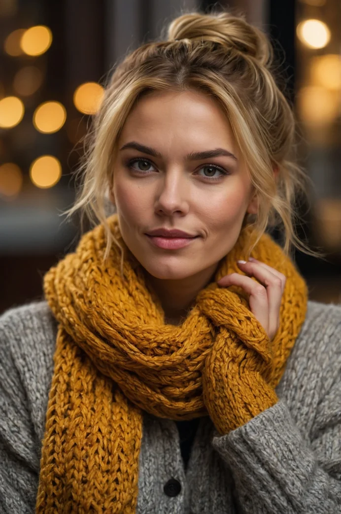 Honey Blonde Messy Bun with Face-Framing Pieces