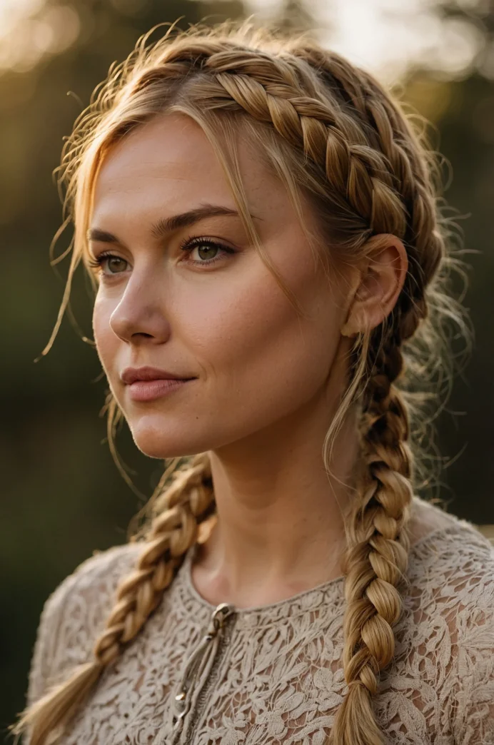 The Honey Blonde Pixie with Braided Detail