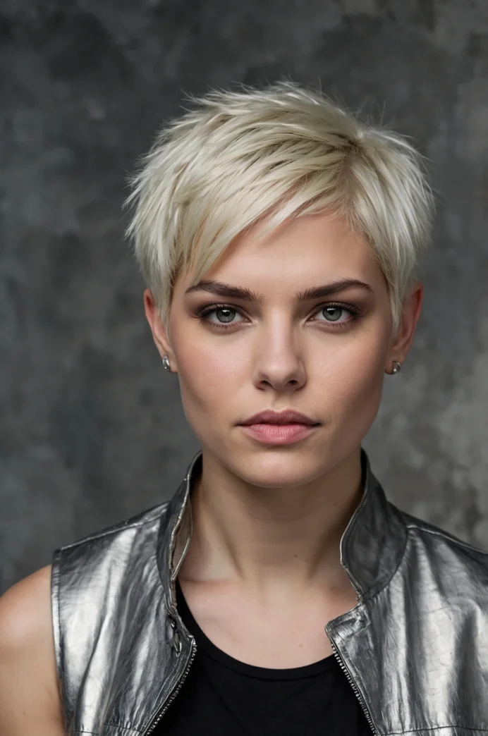 The Icy Platinum Textured Pixie