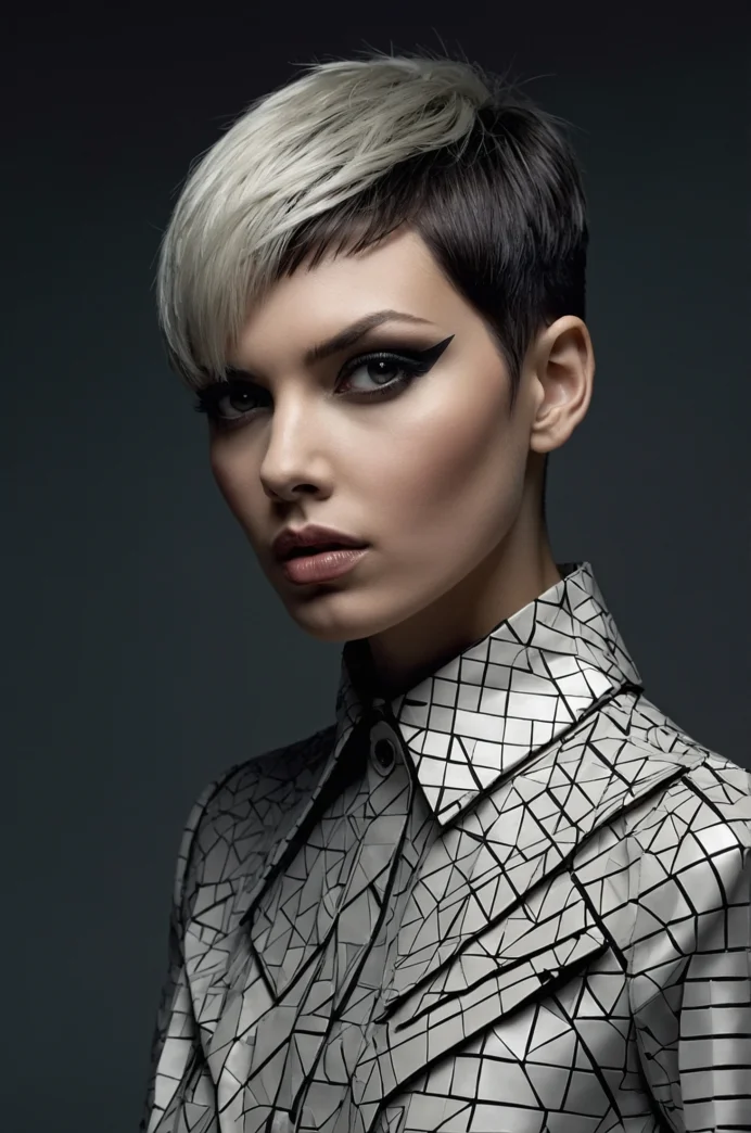 The Jet Black Geometric Pixie
