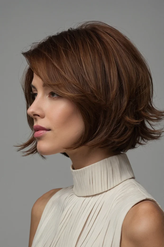 Layered Bob with a Soft Undercut