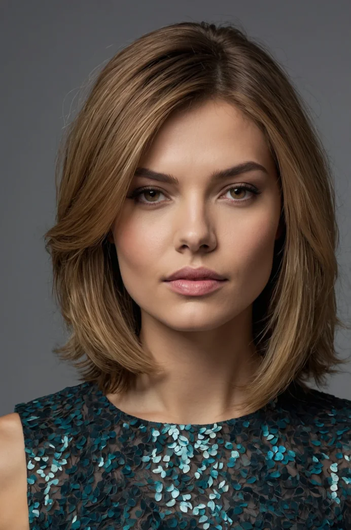 Layered Cut with a Deep Side Part