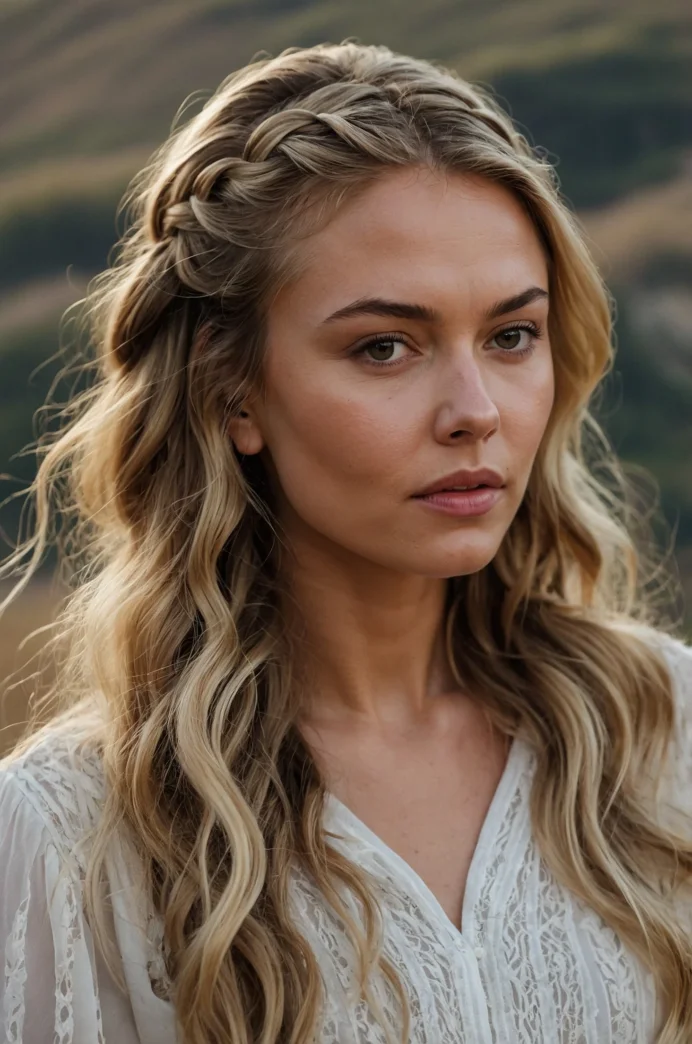 The Loose Side Braid into a Half-Up Style
