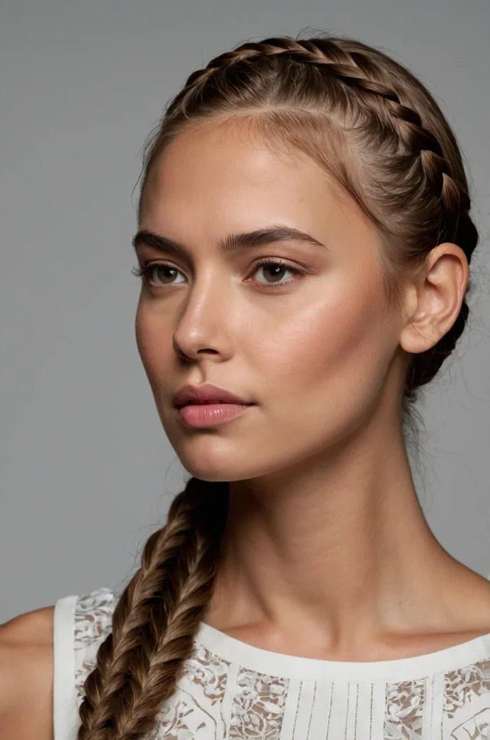 Low Ponytail with a Single Braid Accent