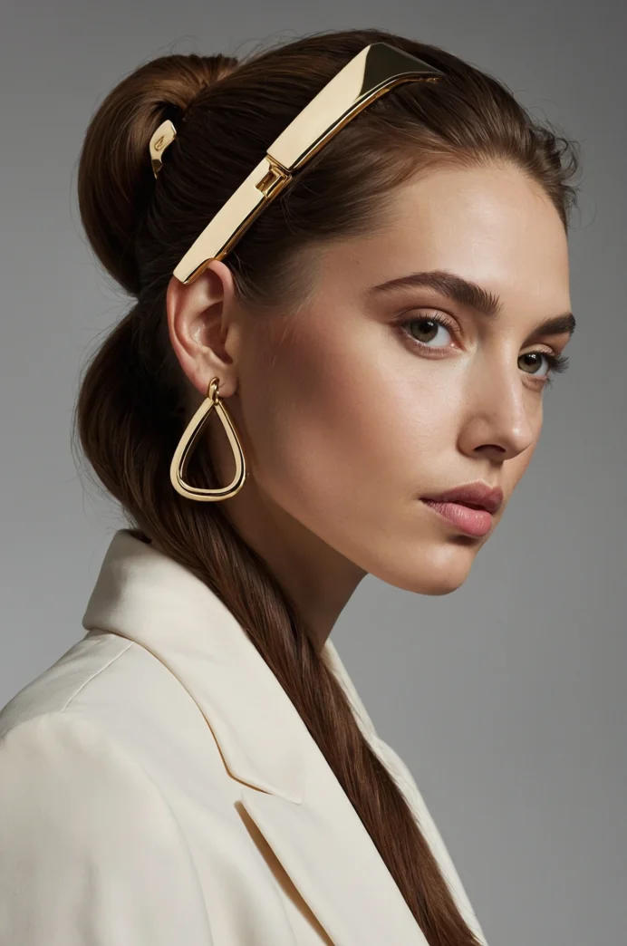 Low Ponytail with a Statement Hair Clip