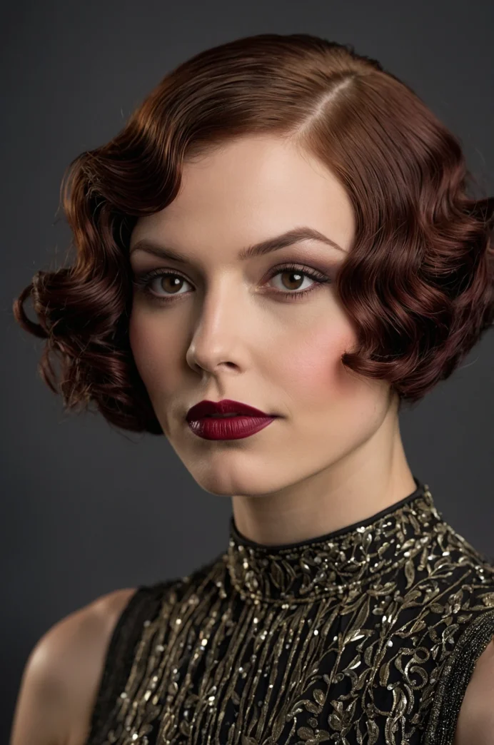 Mahogany Colored Finger Waves