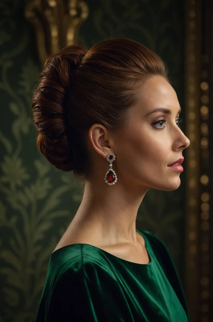 Mahogany Colored Polished Updo