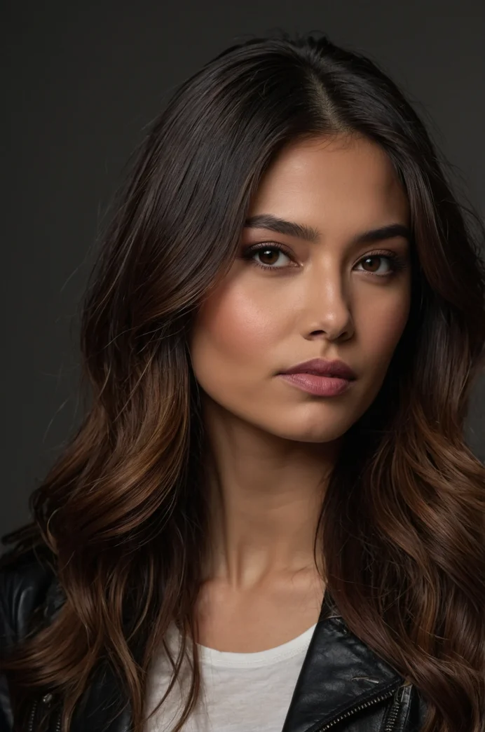 Mahogany Spice Balayage on Dark Hair