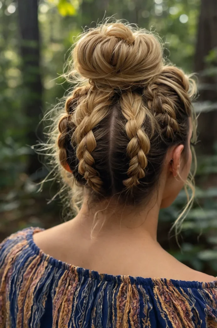 The Messy Braided Top Knot