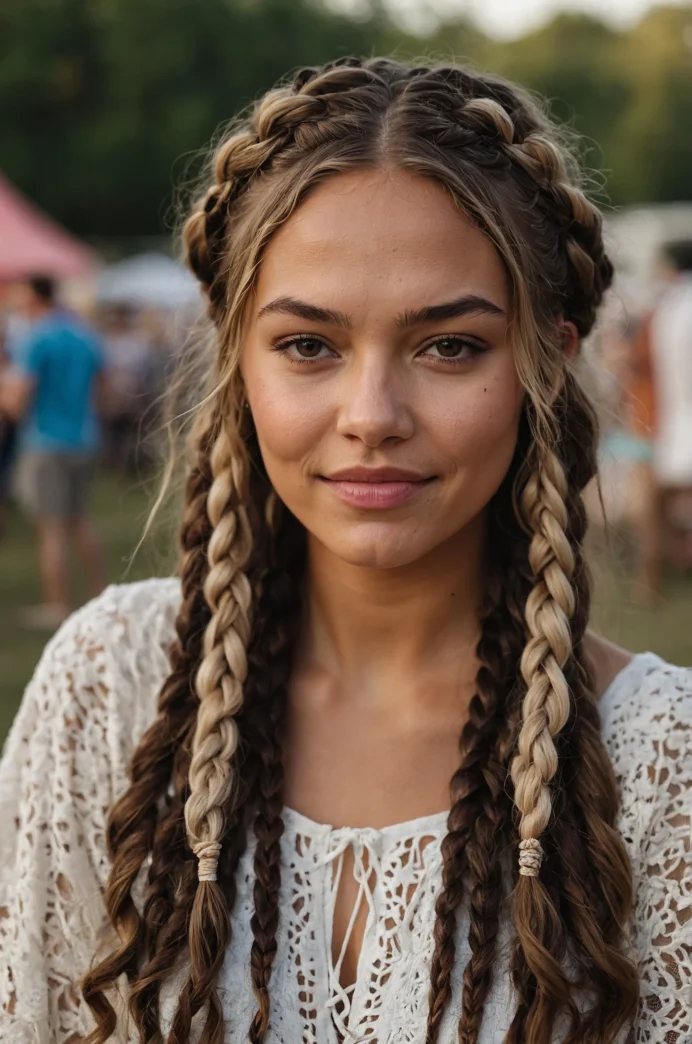 Multiple Small Braids Pulled Back