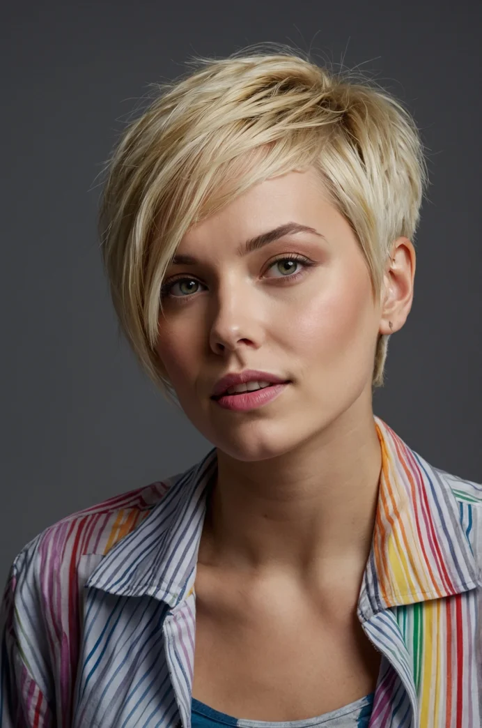 The Long Pixie with Hidden Rainbow Undercut