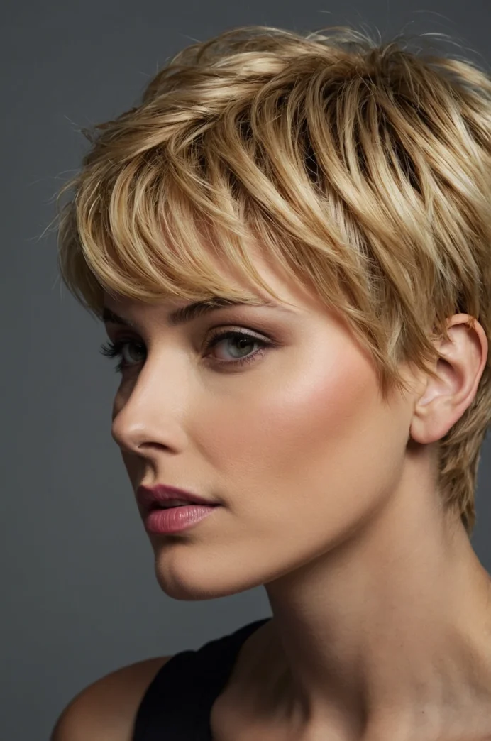 Pixie with Long, Sweeping Layers