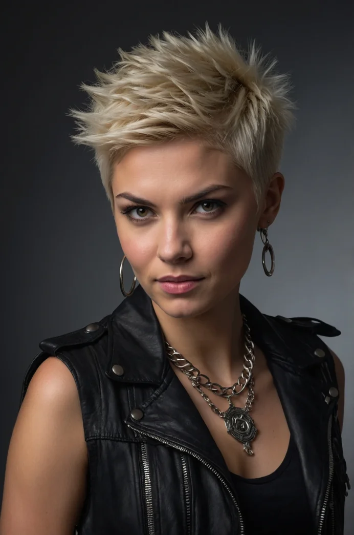 The Platinum Blonde Spiky Pixie