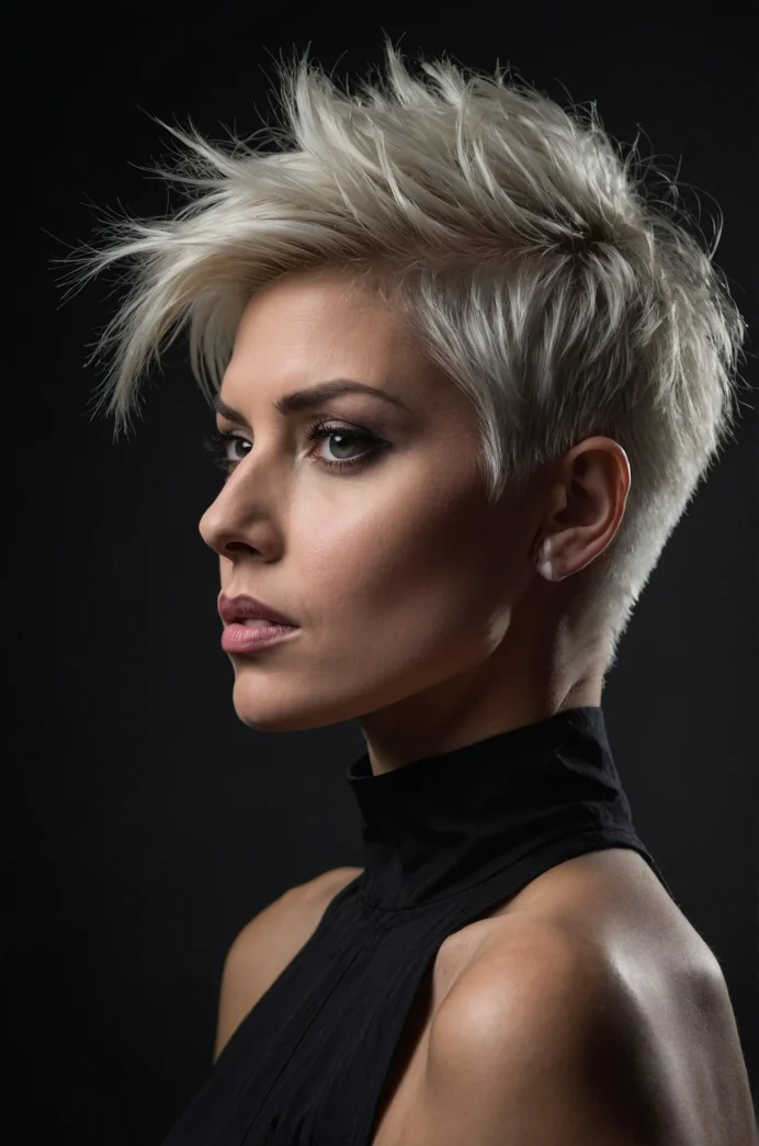 The Platinum Pixie with a Side Shave